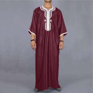 Dernière conception, impression et broderie, produit islamique, vêtements musulmans en soie et polyester, robes Jubbah, vêtements de prière pour hommes, Thobes respirants - Product Image 6