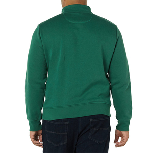 Pull en molleton français unisexe gris foncé à col montant zippé, coupe classique, décontracté, pour l'hiver, 100 % polyester - Product Image 4