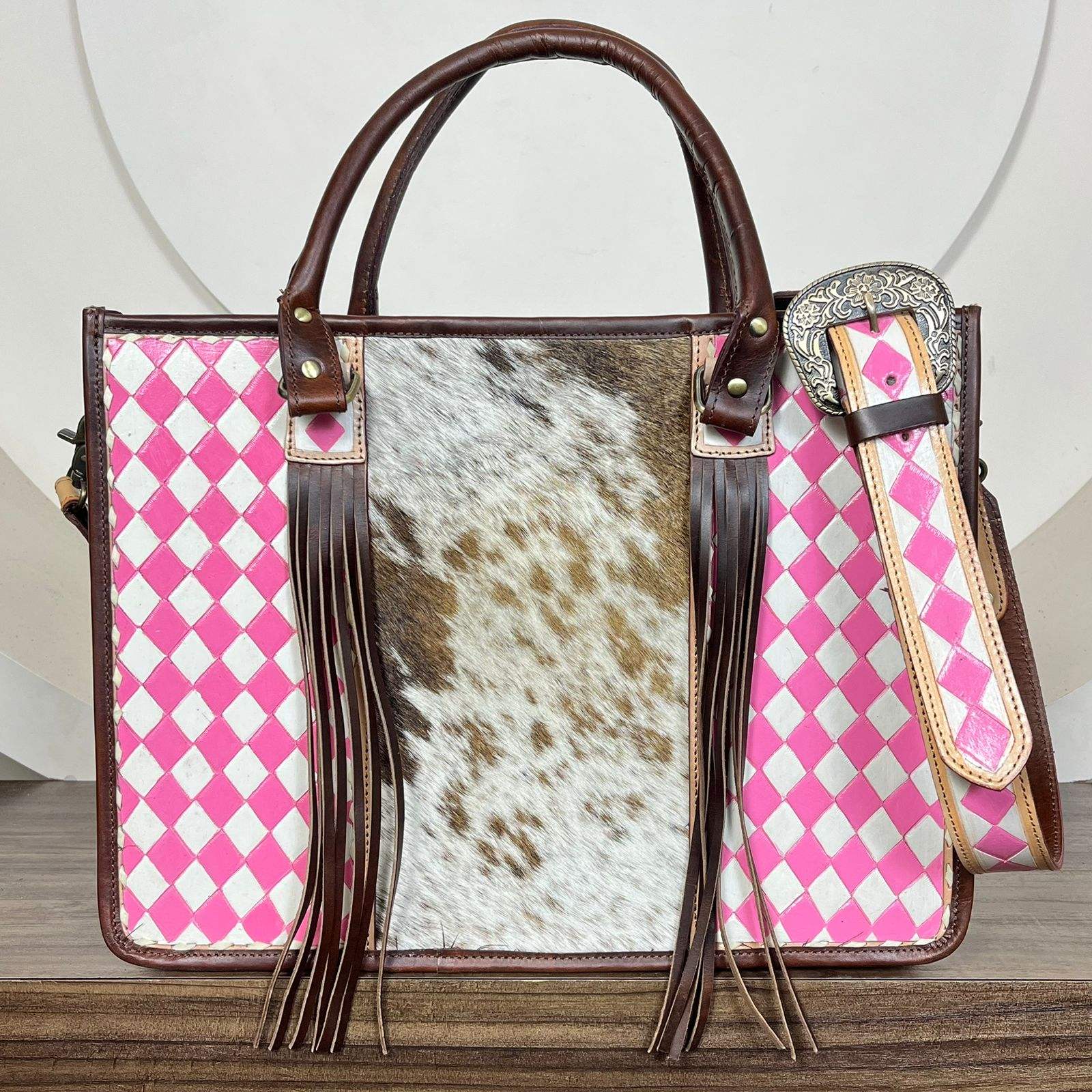 White & Pink Checkered