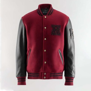 Veste universitaire pour homme, blanche et marine, en cuir PU, avec lettre B brodée sur le devant, col rabattu, coupe classique, style preppy d'automne, streetwear - Product Image 4