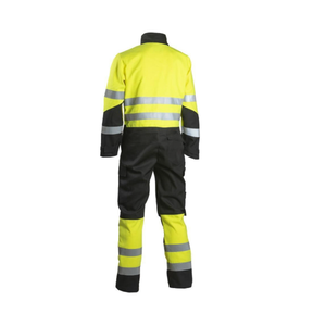 Combinaison de travail haute visibilité pour hommes, couleur et logo personnalisés avec bandes réfléchissantes, uniforme de sécurité en polyester pour usage industriel - Product Image 2