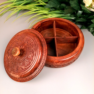 Caja de madera para dulces y frutos secos con el mejor diseño, cuadrada, con divisiones, para almacenamiento de alimentos en la cocina, caja de madera para frutos secos. - Product Image 6