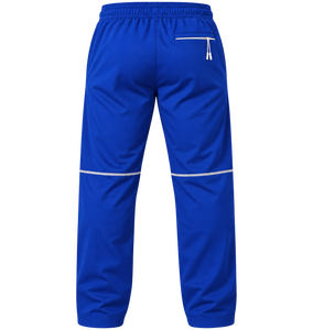 Phi Beta Sigma <b>Men's</b> Royal Blue Tech Jogger Pants <b>White</b> Pocket Panels Drawstring Waist Greek Letter Embroidery Athletic Training - Product Image 4