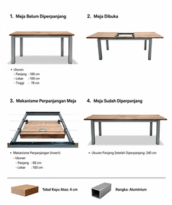 Mesa de Comedor Rectangular Moderna de Madera con Patas de Metal, Diseño Estable para Muebles de Hogar, 6 Plazas, Estilo Minimalista - Product Image 5