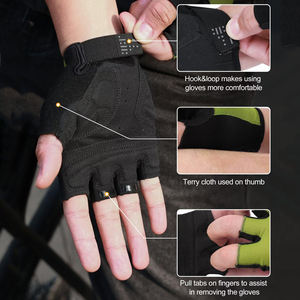 ถุงมือปั่นจักรยานแบบยูนิเซ็กซ์ โพลีเอสเตอร์ระบายอากาศได้ ป้องกันรังสียูวี ป้องกันแรงกระแทก กีฬากลางแจ้ง ถุงมือขี่จักรยานกันลื่น - Product Image 3