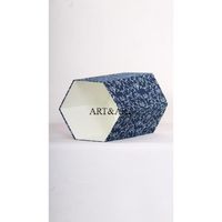 Poubelle à déchets artisanale imprimée, en coton 100%, avec couvercle, fabriquée en Inde, idéale pour le bureau, comme cadeau ou pour la papeterie.
