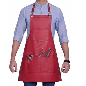 Unisex Genuine Leather Apron with Pockets Breathable Quick Dry Waterproof Professional Workwear Kitchen Workshop Uniform - Product Image 2