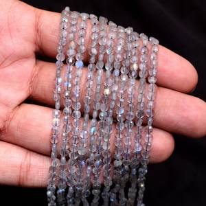 Perles de labradorite facettées de 4 mm, qualité AAA+, labradorite naturelle, pierres semi-précieuses à fort éclat, perles fantaisie pour bijoux - Product Image 2