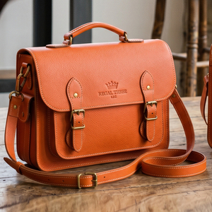 Classic Genuine Leather Briefcase <b>Bags</b> Buckle Closure Durable Unisex Business Satchel Messenger Shoulder <b>Bag</b> Men Women - Product Image 6
