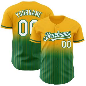 Maillots de baseball personnalisés à rayons, col en V, logo par sublimation, en gros - Product Image 1
