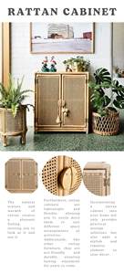 Armario de 2 puertas para venta al por mayor, estante redondo único de ratán Natural para almacenamiento, conveniente para decoración del hogar, hecho a mano de Vietnam - Product Image 4