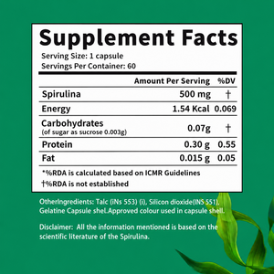 Tabletas de Espirulina 100% Pura en Polvo, Tabletas de Espirulina y Chlorella de Grado Alimenticio, Ayuda en el Control de Peso Natural - Product Image 2