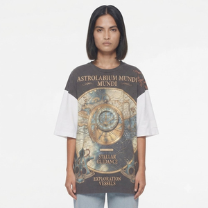 T-shirt personnalisé pour femme, surdimensionné, imprimé par sublimation, coton doux, streetwear décontracté, coupe ample, OEM ODM, vente en gros - Product Image 1