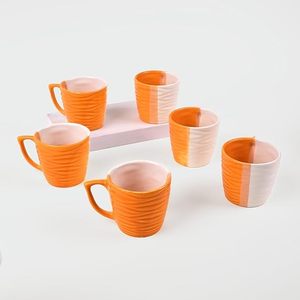 Classy Dual Shade Wavy Ceramic Tea <b>Cup</b> <b>Set</b> of 2 - Product Image 1