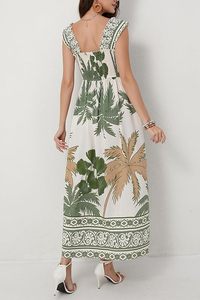 Women <b>Summer</b> <b>Boho</b> Maxi <b>Dress</b> Casual Hawaiian Sleeveless Square Neck Beach Vacation <b>Dresses</b> - Product Image 4