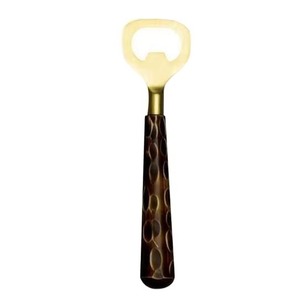 Golden Bottle <b>Opener</b> with Brown Patterned Handle Manual <b>Openers</b> Design - Product Image 1