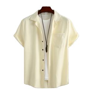 Chemises cubaines en lin pour hommes Chemises à col cubain en lin respirant pour hommes d'approvisionnement d'usine tendance et léger - Product Image 2