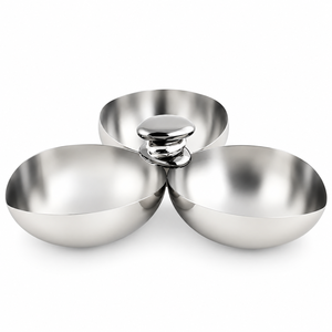 Juego de 3 Tazones para Servir Chocolate de Acero Inoxidable Hechos a Mano de Primera Calidad |   Regalo de Boda Moderno y Duradero para Dulces, Frutos Secos y Postres - Product Image 1