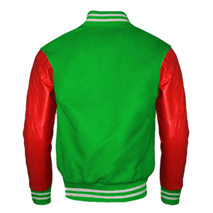 ปลอกแขนหนังวัวคุณภาพสูงแบบ OEM พร้อมแพทช์ออกแบบเองสำหรับเสื้อแจ็คเก็ต Varsity, เสื้อแจ็คเก็ตเบสบอล Lettermen และเสื้อแจ็คเก็ตขนสัตว์ปักลาย - Product Image 1