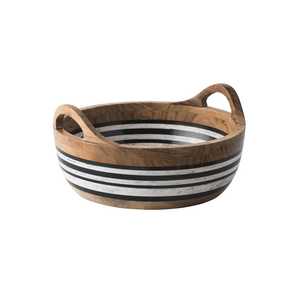 Natural Wooden Serving Bowl Minimalist Design Natural Wood Finish Food Presentation Bowl Crafted With Wood Handicraft Technique - Product Image 2