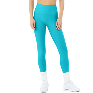 Leggings de yoga pour femmes, design personnalisé, spandex/polyester, extensibles dans quatre directions, antibactériens, avec cordon de serrage, pour l'entraînement - Product Image 1