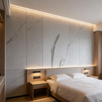 Crème Beige Gris SPC Pierre Cristal Micro-ciment Étanche Écologique Rainurage en V Design Moderne Maison Restaurant Hôtel