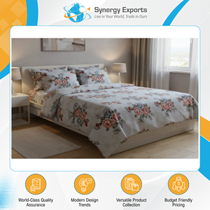 Made in India Exceptional Quality Modern Luxury Style High Grade 4 Pcs Polyester Printed Bedsheet Set Available for Sale - Product Image 2