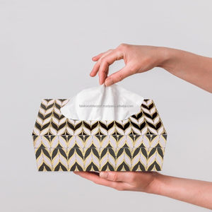 Boîte à mouchoirs en bambou écologique pour la salle de bain Porte-serviettes fait main pour le salon ou le bureau Affichage de décoration par FWE - Product Image 2