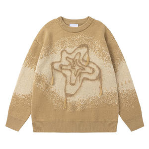 Chaqueta de punto para hombre de talla grande, personalizada OEM y ODM, de manga larga, de mohair afelpado, con jacquard en relieve, jersey para hombre de talla grande - Product Image 1