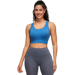 Soutien-gorge de sport Solid Trader Premium en tricot côtelé, haute élasticité, doux, respirant, crop top, absorption des chocs, entraînement, fitness - Product Image 5