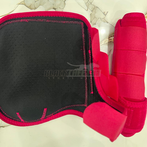 Bottes de cheval en néoprène rouge, amortissantes, protection des tendons équestres, respirantes, durables, équipement d'équitation, bottes en néoprène - Product Image 3