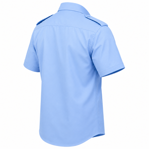 Custom Short Sleeve Cotton Polyester Summer Polo Uniform <b>Shirt</b> Solid Color Button Workwear <b>Epaulet</b> Pocket Corporate Property - Product Image 5