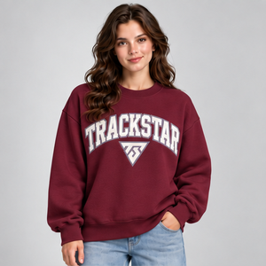 เสื้อสเวตเชิ้ตคอกลมสีเบอร์กันดีสำหรับผู้หญิง แขนยาว สกรีนโลโก้ได้ตามต้องการ - Product Image 1