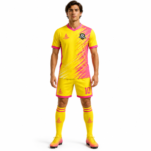 Ensemble de maillots de football personnalisés de haute qualité pour hommes et garçons, respirant, vêtements de sport d'équipe, chemise à manches courtes, shorts, kit de club - Product Image 2