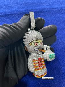 Colgante 3D personalizado de moissanita VVS con incrustaciones de esmalte, en plata S925, pasa el test de diamante, joyería para rapero, dije 3D personalizado en plata - Product Image 4