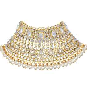 Exquisita gargantilla Kundan hecha a mano con cuentas colgantes, nueva colección de joyería Patwa, accesorios nupciales de estilo étnico Bollywood para mujer - Product Image 6