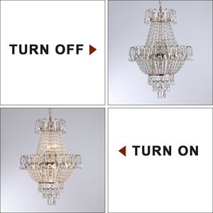 Grandi lampadari in oro di lusso contemporaneo di cristallo W1340102270/L5003 plafoniere a sospensione per soggiorno sala da pranzo camera da letto - Product Image 6