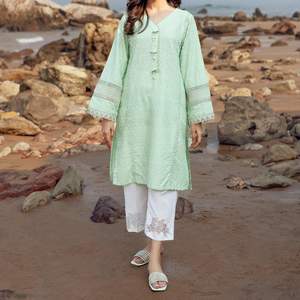 Camisa Chikankari bordada para mujer PS4089 1 blusa elegante - Product Image 3