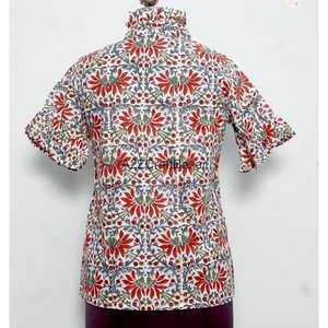 เสื้อคลุมลำลองพิมพ์ลายบล็อกอินเดีย ผ้าไม่ทอ สำหรับฤดูร้อน ผ้าฝ้ายแท้ 100% ลายดอกไม้สไตล์โบฮีเมียน เป็นมิตรกับสิ่งแวดล้อม แห้งเร็ว ทันสมัย - Product Image 6