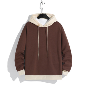 Sudadera con capucha de forro polar para hombre, lisa, de dos tonos, estilo casual urbano, para entrenamiento, venta al por mayor - Product Image 5