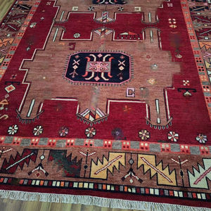 พรมขนสัตว์สีแดงสไตล์เปอร์เซียถักมือคุณภาพพรีเมียม |   พรมลายดอกไม้แบบดั้งเดิมชนิดขนตัด |   พรมวินเทจคลาสสิก MOQ 1 - Product Image 1