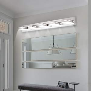 Modern Chrome LED Bathroom Vanity <b>Light</b> Sleek Minimalist 5-<b>Lights</b> <b>Wall</b> <b>Sconce</b> Energy-Efficient Easy Install - Product Image 3