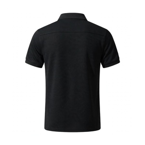 Chemise noire personnalisée pour homme, manches courtes, en piqué de coton, décontractée, pour le golf et le sport, avec poche, anti-plis, imprimée, vente en gros, fabricant - Product Image 2