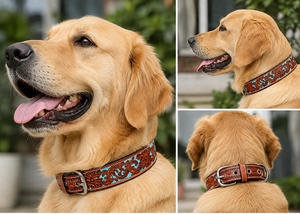 Western Cowboy <b>Leather</b> <b>Dog</b> <b>Collar</b> Premium Bulk Export Supplier from Divine International India - Product Image 6