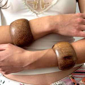 Classic Natural Wood <b>Bangle</b> Handmade Jewelry for Girls by Tradebyd - Product Image 1