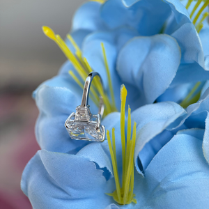 14K White Gold Radiant Diamond Ring 2.5 Carat Center with 1.10 Ct Trapezoid Side <b>Stones</b> D VVS2 - Product Image 2