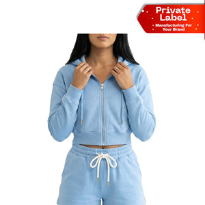 Factory Direct Supply Plain Women Hoodies Shorts Set Two Piece Matching Loungewear Custom Color Block Women Hoodies Shorts Set - Product Image 1