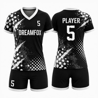 Ensemble d'uniformes de volley-ball personnalisés en polyester/coton pour femmes, maillot d'équipe sans manches à col en V et short à taille élastique