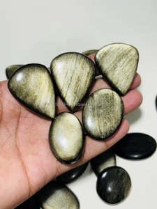 Obsidienne dorée naturelle de haute qualité, cristal noir éclatant, pierre précieuse brute pour la guérison et la décoration - Product Image 4