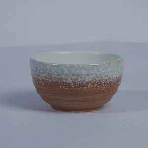 New Arrival Durable Stackable White Brown Gradient Ceramic Small Bowl 11x6cm Japanese Style for Rice Soup Dessert Restaurant Use - Product Image 2
